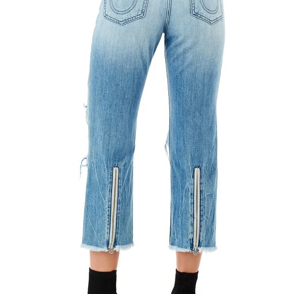 True Religion Starr Cropped Relaxed Straight Jeans Size 28 NWT Second Quarter - Picture 2 of 12